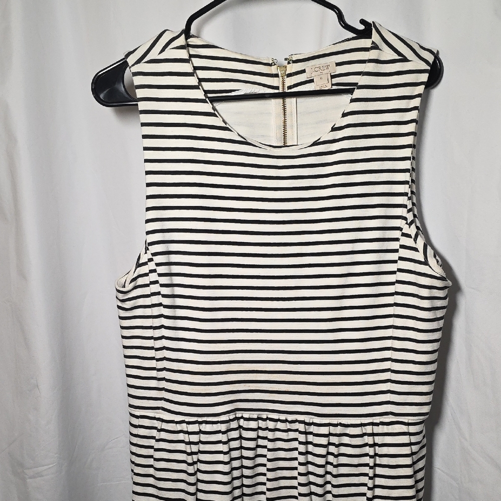 J. Crew Sleeveless Black and White Midi Dress